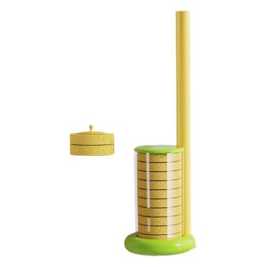 Imagem de YWJLQH Conjunto de Escova Sanitária de 12 Peças com Cabeça de Substituição, Kit Inicial de Esponjas de Limpeza, Escova Sanitária com Refis, Suporte de Parede, Verde, Tamanho real