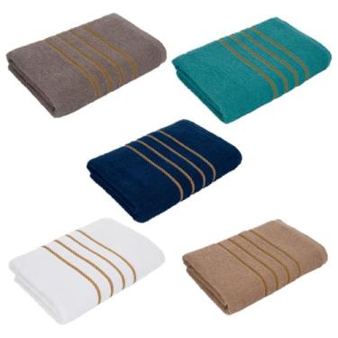 Imagem de Kit 7 Toalhas de Rosto 45x70cm Algodão Macias Felpudas Absorventes Uso Diário Banheiro Higiene Conforto (Sortido Masculino,KIT 7 TOALHAS)