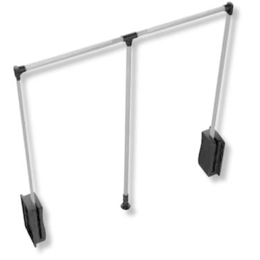 Imagem de Suporte Cabideiro Basculante 680mm/1000mm Tubo P/Roupas (Preto)