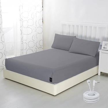 Imagem de Lençol com elástico alto, solteiro, 10% fibra prata, 90% algodão, 10% fibra prateada, lençol com elástico alto (solteiro)