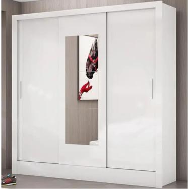 Imagem de Guarda Roupa Dubaí Com Espelho Branco - Carioca Móveis