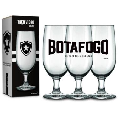 Imagem de Taça vidro 300ml times - botafogo - Brasfoot