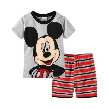 Imagem de Conjunto De Pijamas De Manga Curta Para Crianças Fantasia De Mickey Ro