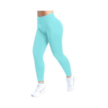 Imagem de Calças De Yoga Femininas De Cintura Baixa Com Efeito Levanta Bumbum E 