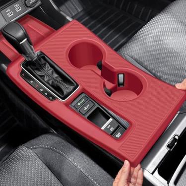 Imagem de Temmis Kit de envoltório de silicone para console central para Honda Civic 2022-2025, capa de adsorção eletrostática para Honda Civic-Vermelho