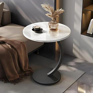 Imagem de Mesa Lateral Multiuso para Sala, Quarto ou Escritório – Compacta e Funcional (BRANCO E PRETO)