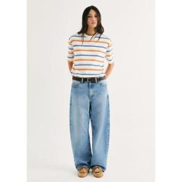Imagem de Calça Jeans Feminina Barrel Cintura Média-Feminino