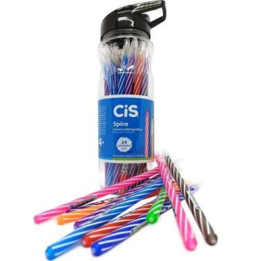 Imagem de Potes Com 24 Canetas Coloridas Esferográfica Sortida - Cis, SortidaA