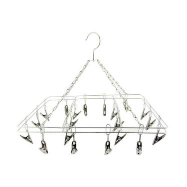 Imagem de Varal Calcinha Lingerie Sutiã Meia Cueca Inox 20 Prendedores - CLINK