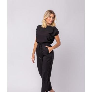 Imagem de Calça Salvatore Fashion Alfaiataria Barra Arredondada Feminina-Feminino