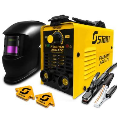 Imagem de Maquina Inversora De Solda Mma Tig 170a Bivolt + Mascara + Esquadros -