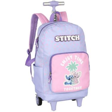 Imagem de Mochila do Stitch de Costas + Rodinhas Roxo - Luxcel