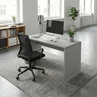 Imagem de Mesa Escrivaninha 100cm x 60cm com Retangular Pé Painel com Passa Cabo