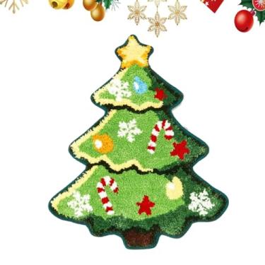Imagem de Tapetes de banheiro de Natal - Tapete de boneco de neve - antiderrapante fofo desenho de árvore de desenho animado almofada de chão macio para área de banheiro, chuveiro, banheira, casa, cozinha