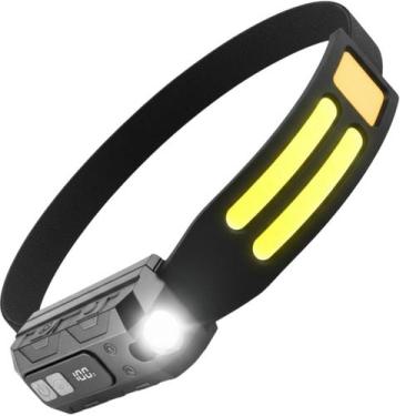 Imagem de Lanterna de led de cabeca recarregavel com faixa de cabeça - ECOODA