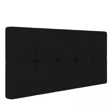 Imagem de Cabeceira Painel Nina Para Cama Box Casal 140 cm Linho Preto A79 - D'R