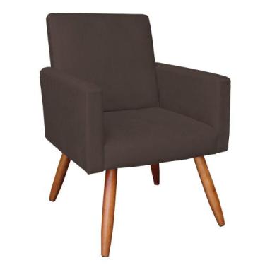 Imagem de Poltrona larissa suede marrom pes palito - DRossi