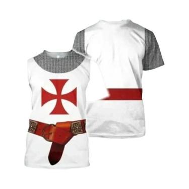 Imagem de Camiseta Masculina Oversized De Verão Com Estampa De Cavaleiro, Estilo