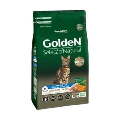 Imagem de Ração Golden Seleção Natural Gatos Adultos Castrados Abóbora 1Kg