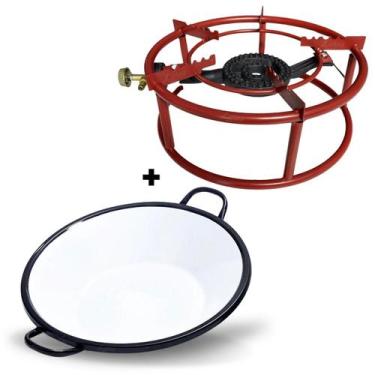 Imagem de Fogão Camping Redondo Resistente E Tacho Esmaltado N 10 - LARES, KIT C