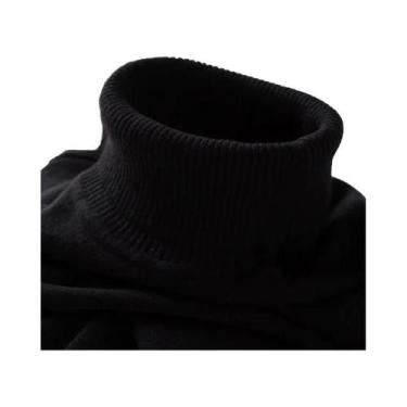 Imagem de Suéter Masculino Slim Fit De Gola Alta, Leve, Com Mangas Longas, Casua