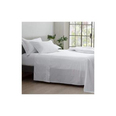 Imagem de Lençol King Kacyumara Satineé 300 Fios 45, BRANCO, .