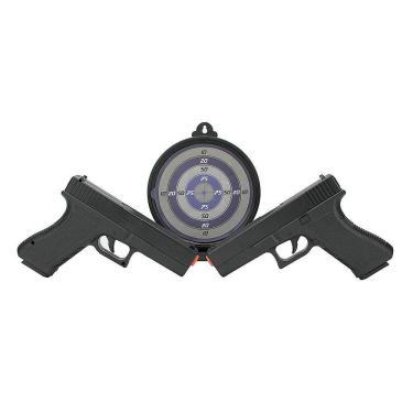 Imagem de Kit Duelo 02 Pistolas Airsoft Spring V307 6mm Alvo Gel Rossi