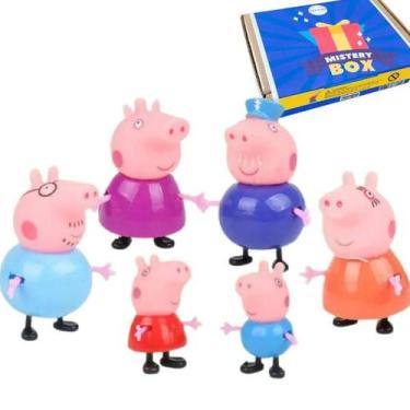 Imagem de 6 Bonecos PEPPA PIG Desenho TV Peppa e família Melhor Brinquedo Presen