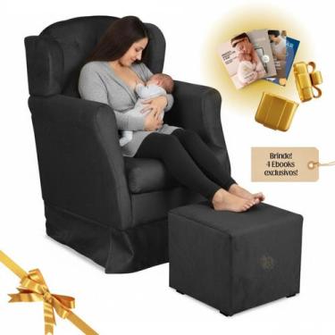 Imagem de Poltrona de Amamentação com Balanço e Puff Premium Super Conforto 4 Eb