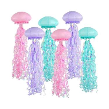 Imagem de Lanternas De Papel Coloridas Em Gradiente Com Formato De Água-viva, 6 