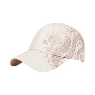 Imagem de Boné Snapback Ajustável com Estampa de Dragão Dourado - Unissex - Prot