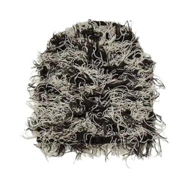 Imagem de Balaclava De Tricô Com Efeito Desgastado E Bordado, Estilo Gorro, Másc