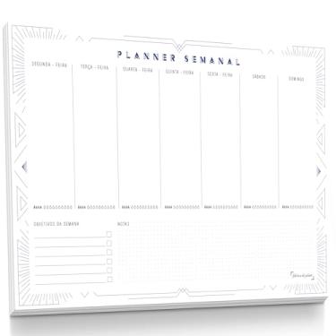 Imagem de Planner Semanal com 50 folhas tamanho A4 - Art Déco