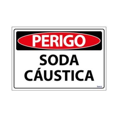 Imagem de Placa De Sinalização Perigo Soda Cáustica 30x20 Ecom IA - SP112 F9e