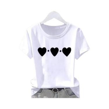 Imagem de Camiseta Casual Feminina Oversized Com Estampa Floral, Camisetas De Mo