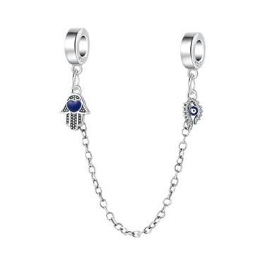 Imagem de Pingente De Olho Do Diabo Azul Em Prata Esterlina 925 Para Pulseira Or