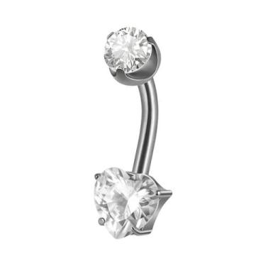 Imagem de Piercing De Umbigo Em Titânio Com Zircônia 16G, Joia Corporal Com Zirc