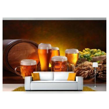 Imagem de Papel De Parede Cerveja Bebida Barril Lupulo 3D Al83