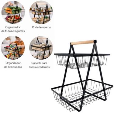 Imagem de Organizador Multiuso Frutas e Acessórios C/ 2 Andares 33cm - Dolce Hom