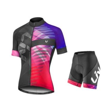 Imagem de Conjunto De Camiseta E Shorts De Ciclismo Feminino Leve E Respirável C