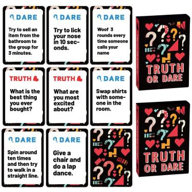 Imagem de Jogo de cartas Truth or Dare Party 50 Fun Challenge Cards