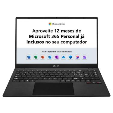 Imagem de Notebook Ultra, Windows 11 Home, Tela 15,6 Pol HD, Celeron N4020C, Memoria 4GB/128GB, Microsoft 365, Multi - UB261