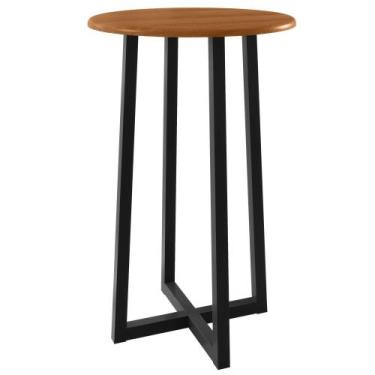 Imagem de Mesa Bistrô Redonda Tampo Madeira Maciça 70cm Coliseu - PAONANDA DECOR
