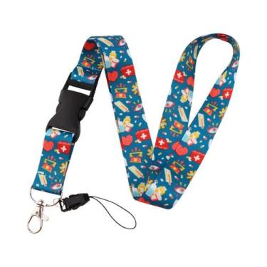 Imagem de Cordão De Pescoço Com Estampa De Borboleta E Lua, Suporte Para Crachá 