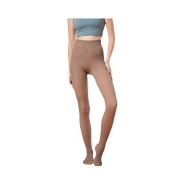 Imagem de Meia-calça Feminina De Cintura Alta Com Forro De Lã, Translúcida, Quen