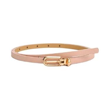 Imagem de Cinto Feminino Fino De Couro PU Simples Em Cor Sólida Com Fivela Versá