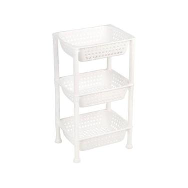 Imagem de Fruteira Cesto Organizador Empilhável Com 3 Andares Branca - Ordene