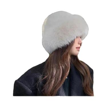 Imagem de Chapéu De Pescador Feminino De Inverno Coreano De Pelúcia Felpuda, Gro