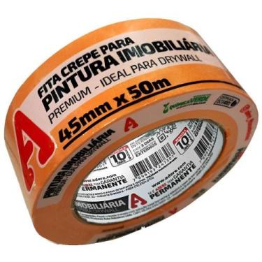 Imagem de Fita Crepe Laranja 50m 45mm Para Pintura Imobiliária - 00400100244 - A