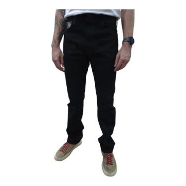 Imagem de Calça Jeans Masculina Vilejack Modelagem Reta Cor Preta Brim., 48, Pre
